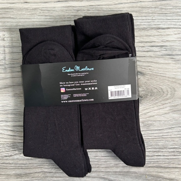 New Easton Marlowe Black 6 Pack of Socks Mens Sz 6-9 - Picture 3 of 5